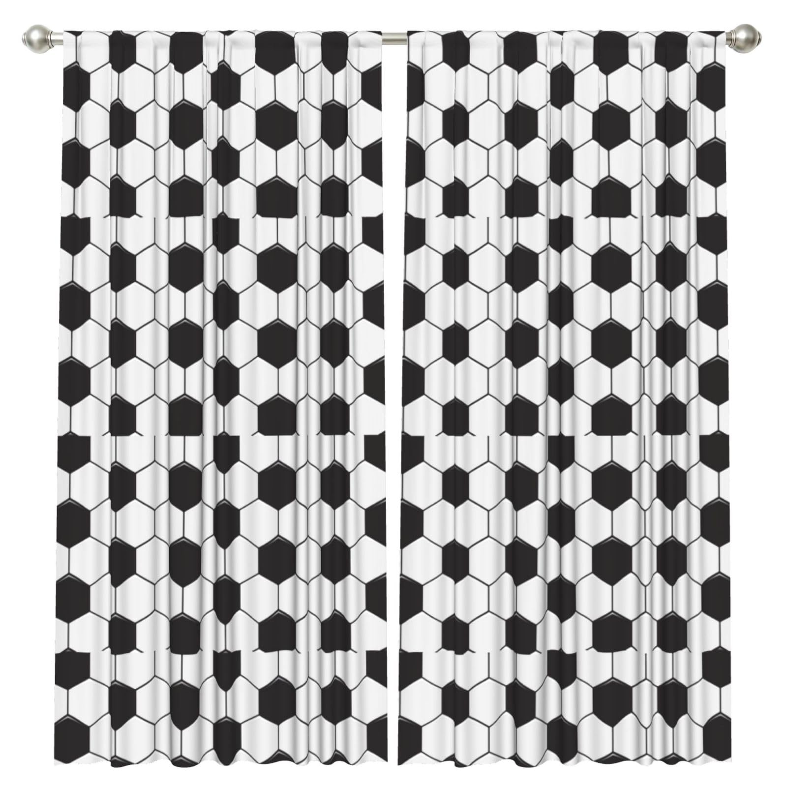 InOmak Football Texture, 2 Panels Window Curtains 52 x 84 Inch Blackout Curtains for Living Room Bedroom