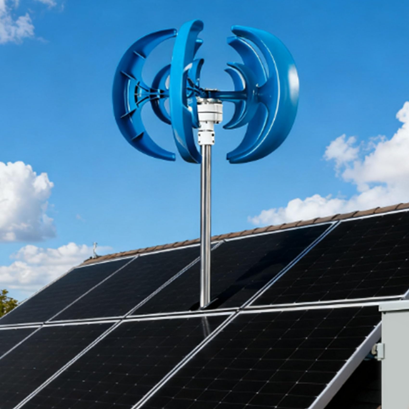 Nowy zestaw generatora wiatrowego pionowego z turbiny wiatrowej, 16000W 5-łopatkowy cichy generator wiatrowy 12V 24V 48V, odpowiedni do systemów wiatrowych i solarnych