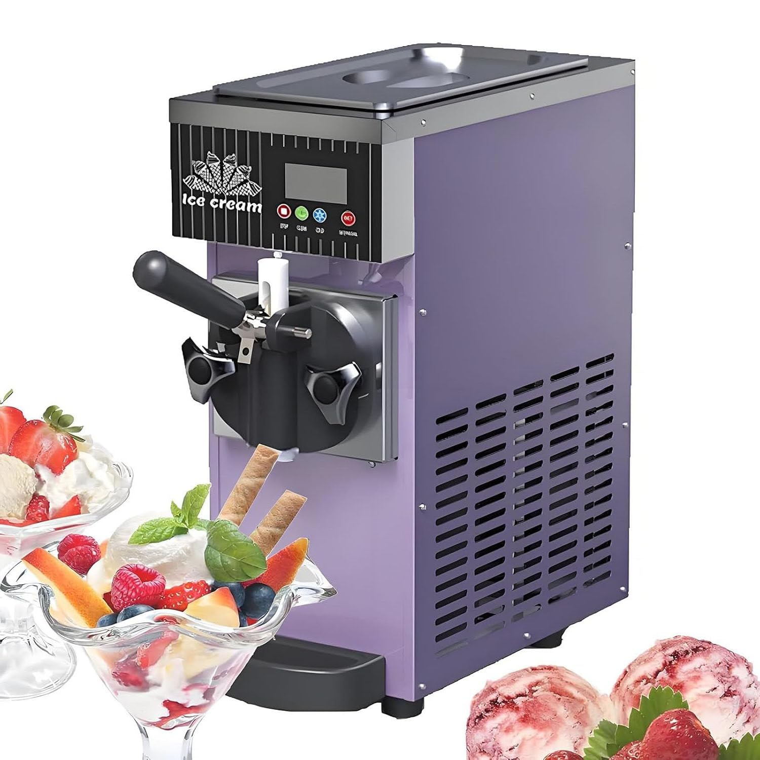 Machine à glace à l'italienne professionnelle, 450 W, rendement 4-5 kg/h,
