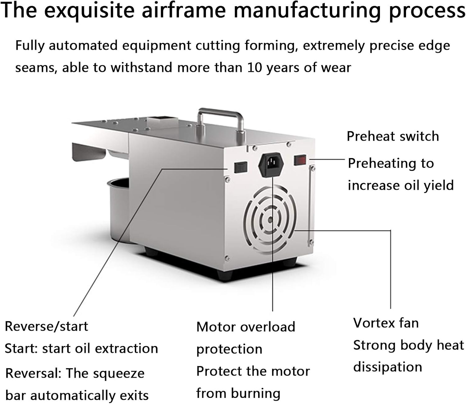 1500W Automatic Oil Press Machine Nuts Seeds Oil Presser Pressing Machine 220V Hot/Cold Oil Press Machine Can Be Squeezed Peanut Pecans Linseed Rapeseed Soybean