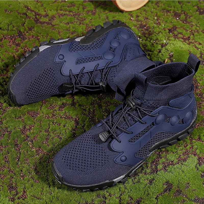 Mens High Top Water Shoes Breathable Hiking Shoes Quick Drying Sports Aqua Barefoot Shoes Non Slip Walking Fishing Shoes4