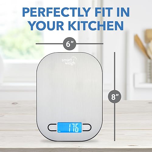 Miniatura 6 de Smart Weigh Báscula digital de cocina de acero inoxidable para cocinar, pérdida de peso, seguimiento de calorías, hornear, control de porciones de