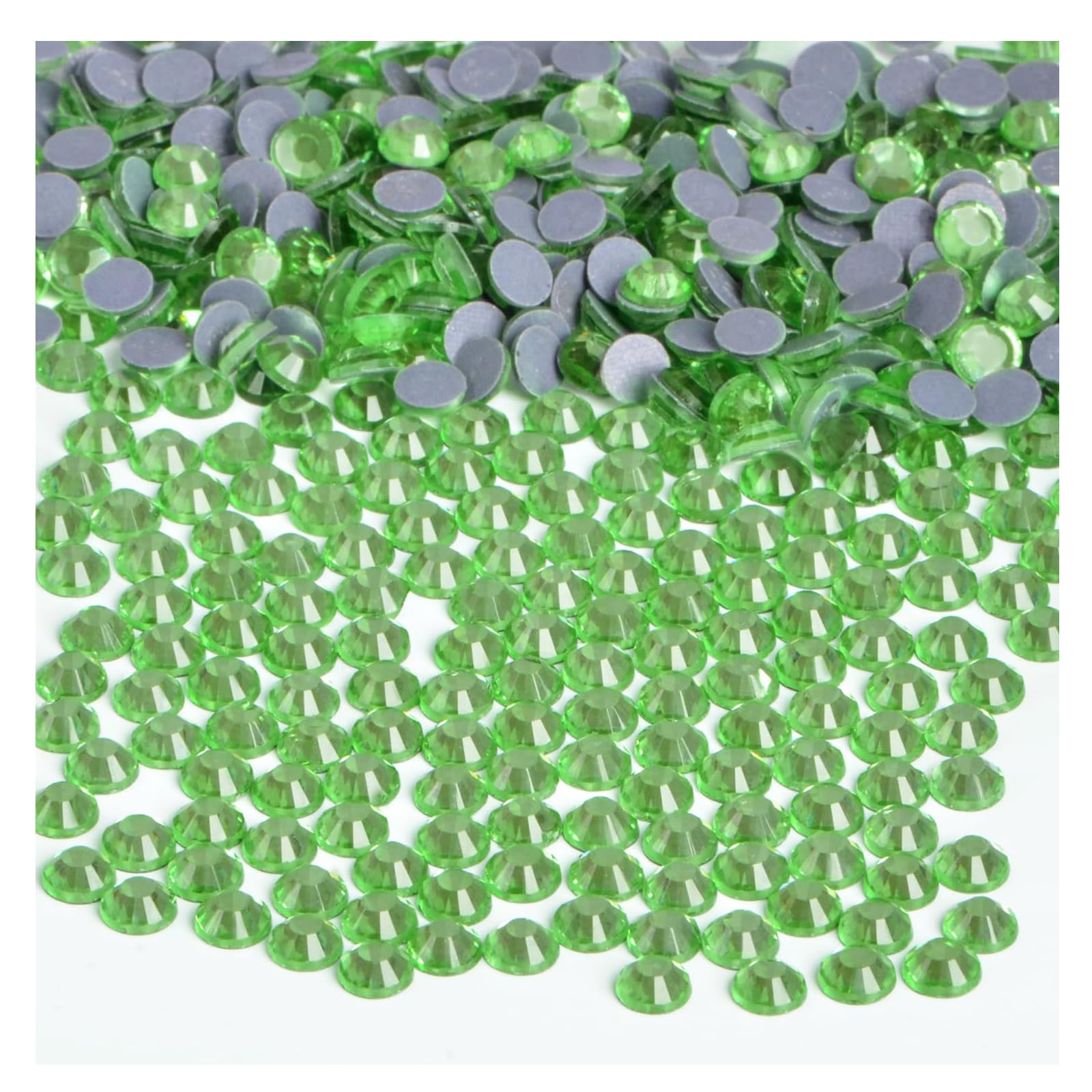 Bymitel Hotfix Crystal Rhinestones Round Gems Iron on DIY Jewelry Making Flat Back for Crafts,Peridot, 2.4mm(SS8/2880pcs)
