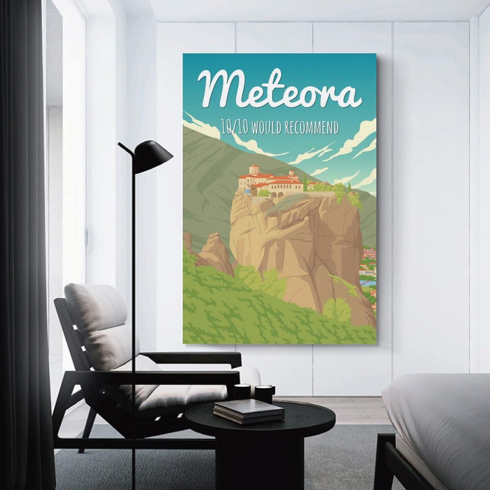 Junmoney Meteora Greece Travel Canvas Wall Decor 20x30inch(50x75cm), for Entrance Walls, Hall Decor Or Foyers, Wall Decor to Refresh Empty Corners