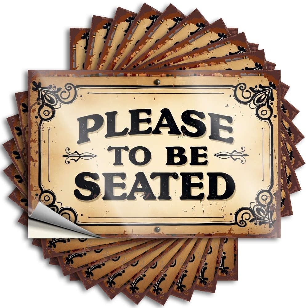 Decals Stuff for Teens | Plastic Water Please to Be Seated for Interior(6X9CM)
