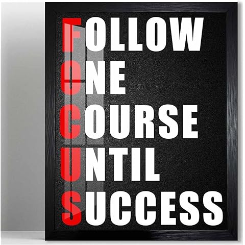 Biufo Inspirational Quotes Wall Art Poster, Motivational Canvas Print Picture Decor, Bedroom Office Classroom Wall Decor (10L x 8W, Framed)