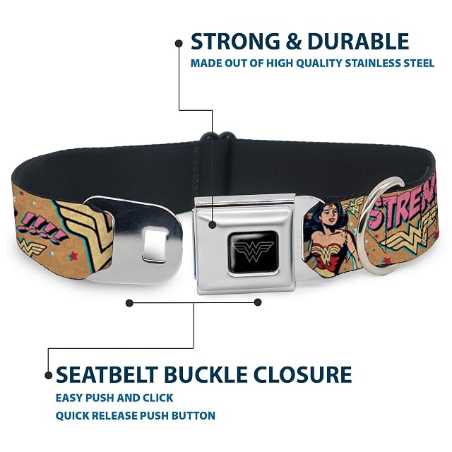 Foto 4 de 8 de Buckle-Down Collar de Perro Wonder Woman Strength & Power de 15 a 26 Pulgadas, Grande