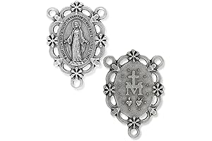 Large Ornate Miraculous Medal Center for Rosary Making