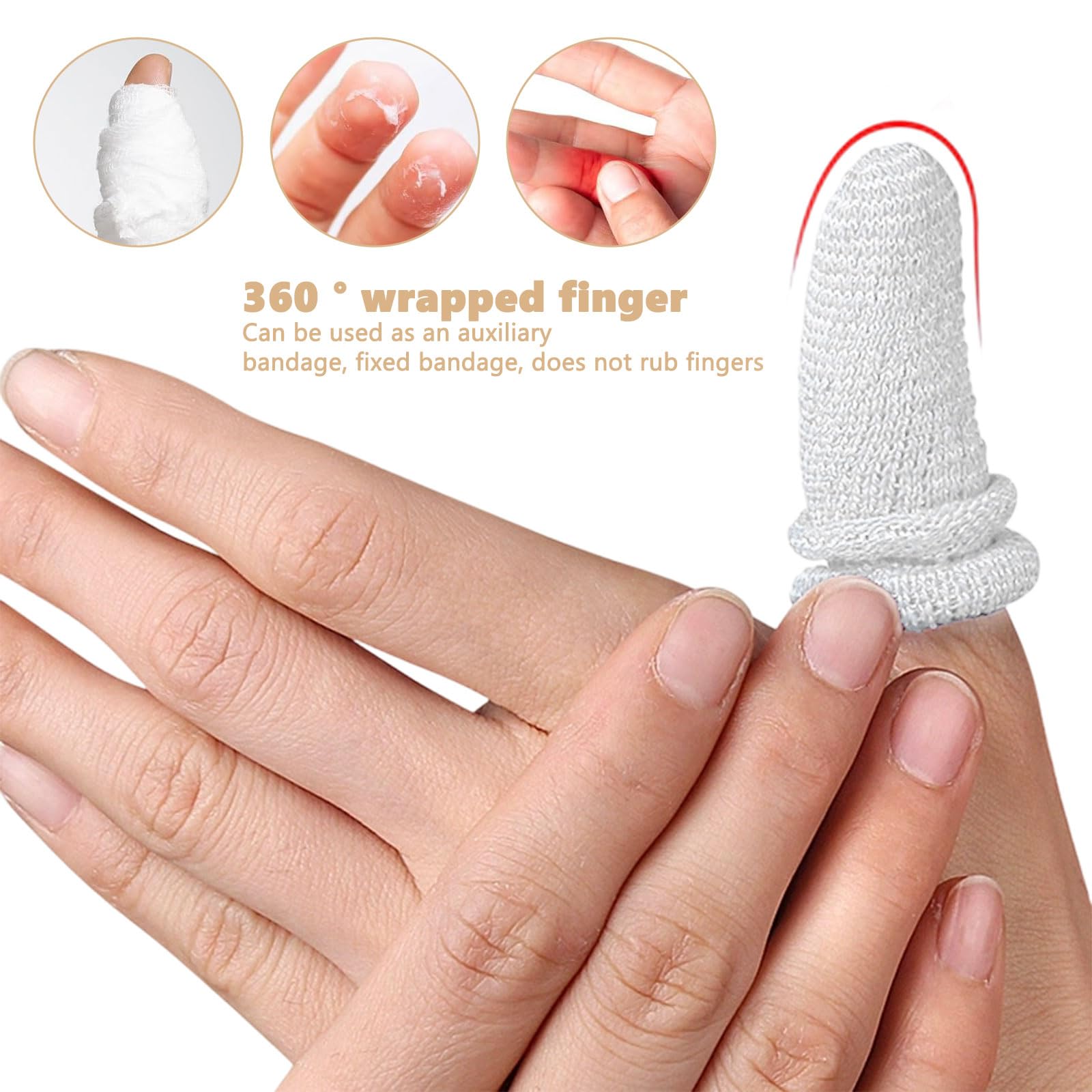 15 Pcs Pansement Doigts, Protege Doigt, Blanc Bandage Tubulaire Doigt, Extensibles, Respirant Pansement Doigtier pour Protection Doigts Blessé