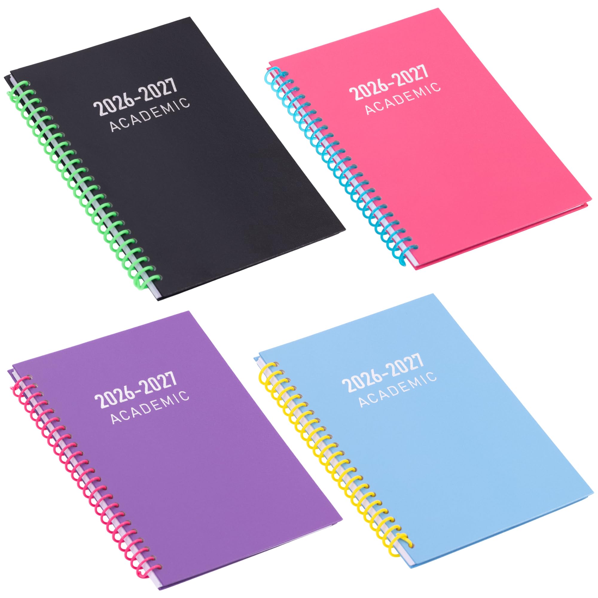 evelay 2026 2027 Academic Diary A5 Week to View - Mid Year Planner August 2026 to July 2027 - Hardback Plastic Spiral Bound with Timetable, Term Dates & Notes Pages (Sky)