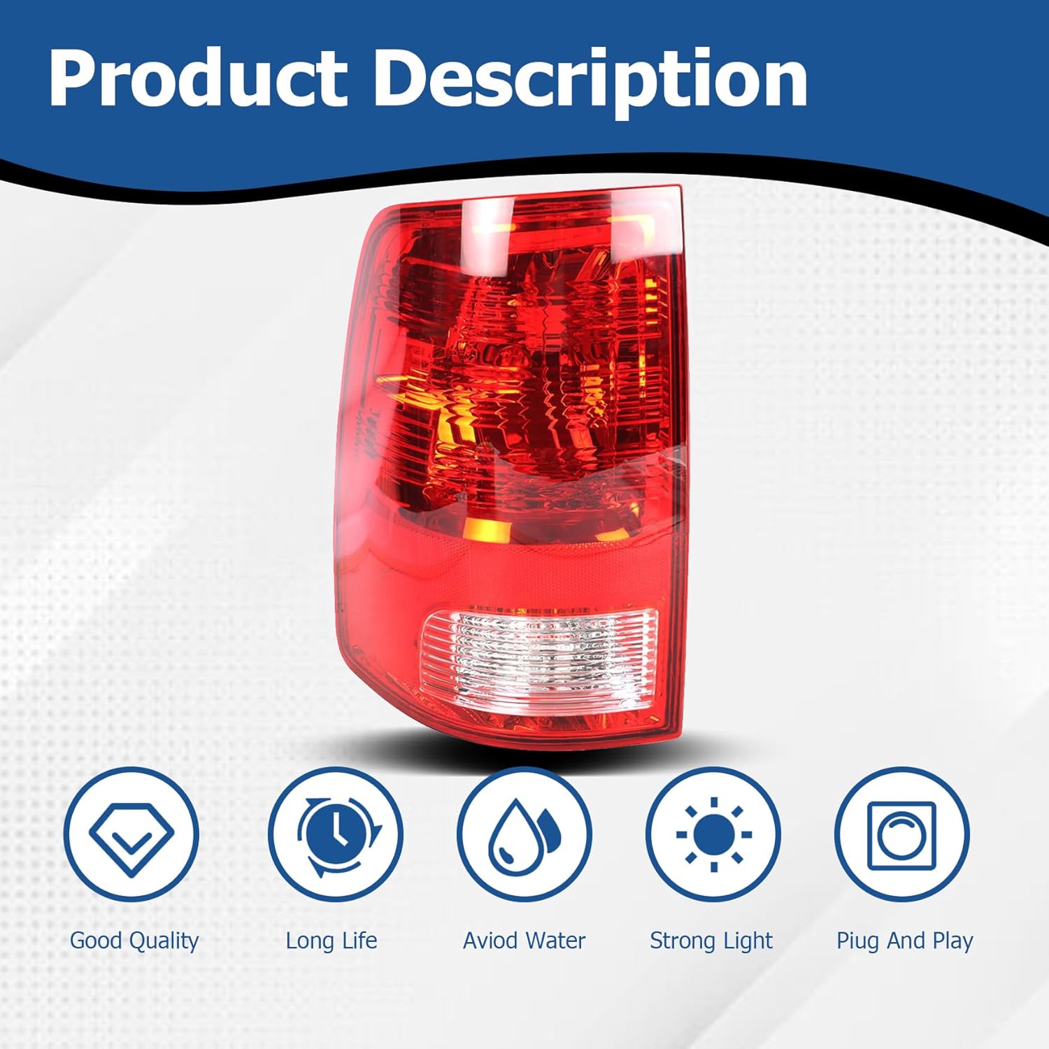 WFLNHB LH Tail Light Replacement for 2009-2018 Ram 1500 2500 3500 Taillamp Rear Break Light Lamp Assembly CH2818124 55277414AF Driver Side