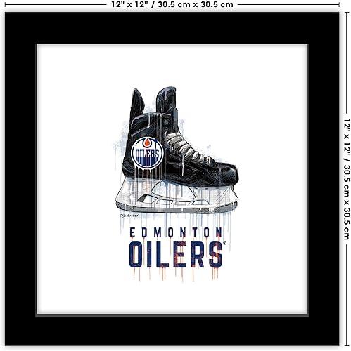 Miniatura 6 de Trends International Gallery Pops NHL Edmonton Oilers - Arte de pared de patín de goteo, versión enmarcada negra, 12 x 12 pulgadas