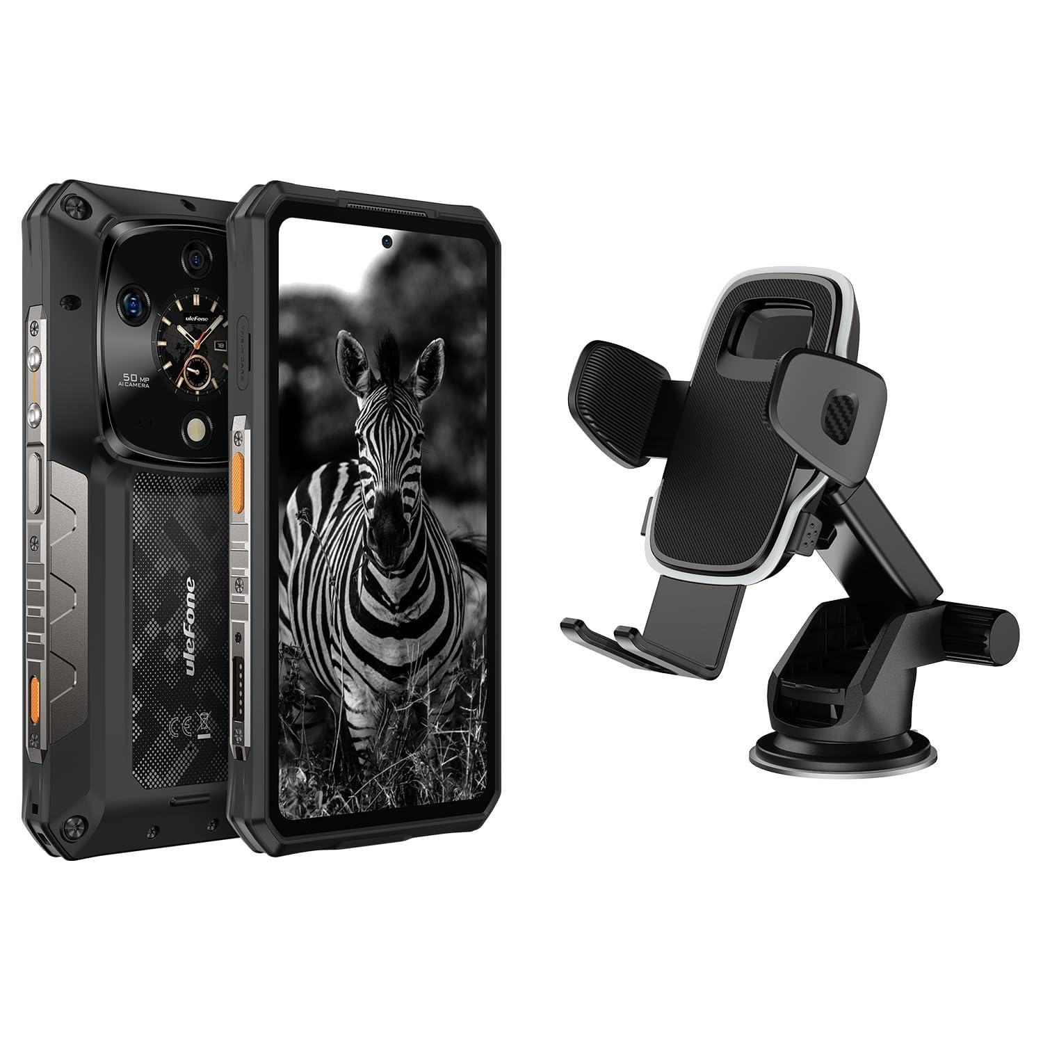 Ulefone Armor 28 Ultra 5G AI Rugged Phone & Mount UAN16, 32GB+1TB/2TB Expansion, MTK Dimensity 9300+ 12-Core, 6.67" AMLOD Dual Screen, 64MP+50MP+50MP Real Camera, 10600mAh/120W, IP68/IP69K, 8K Video