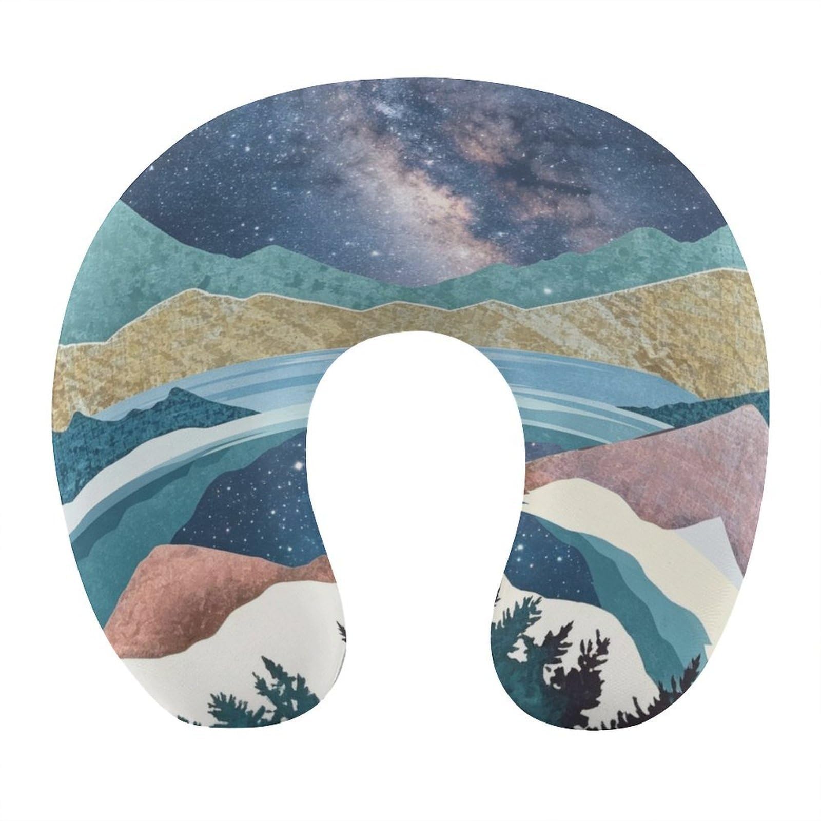 Btcowzrv Style Golden Mountain U Shaped Neck Pillow Travel Pillows