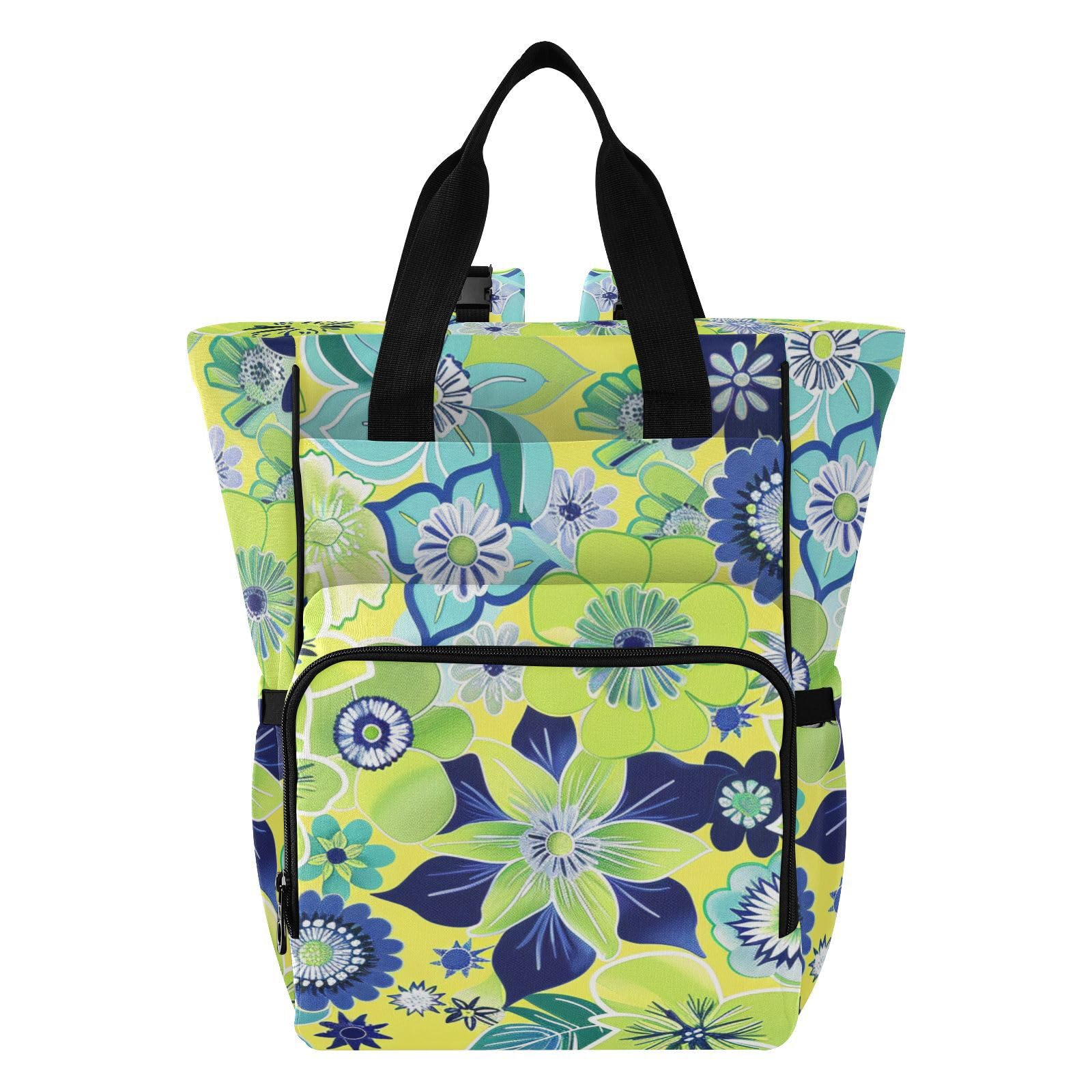 Torby podróżne na pieluchy Boho Green Bloom Blue
