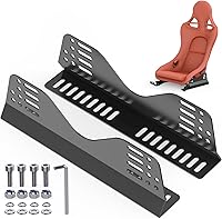 NOORSUMD 2PCS Universal Side Mount Seat Brackets for Racing Bucket Seats - Compatible with Sparco, Recaro, Bride, Black Steel