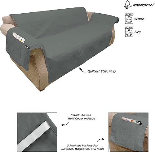Miniatura 2 de PETMAKER - Fundas protectoras de muebles para mascotas, fundas de sofá 100 % impermeables para perros o gatos, funda de sofá de 3 cojines para