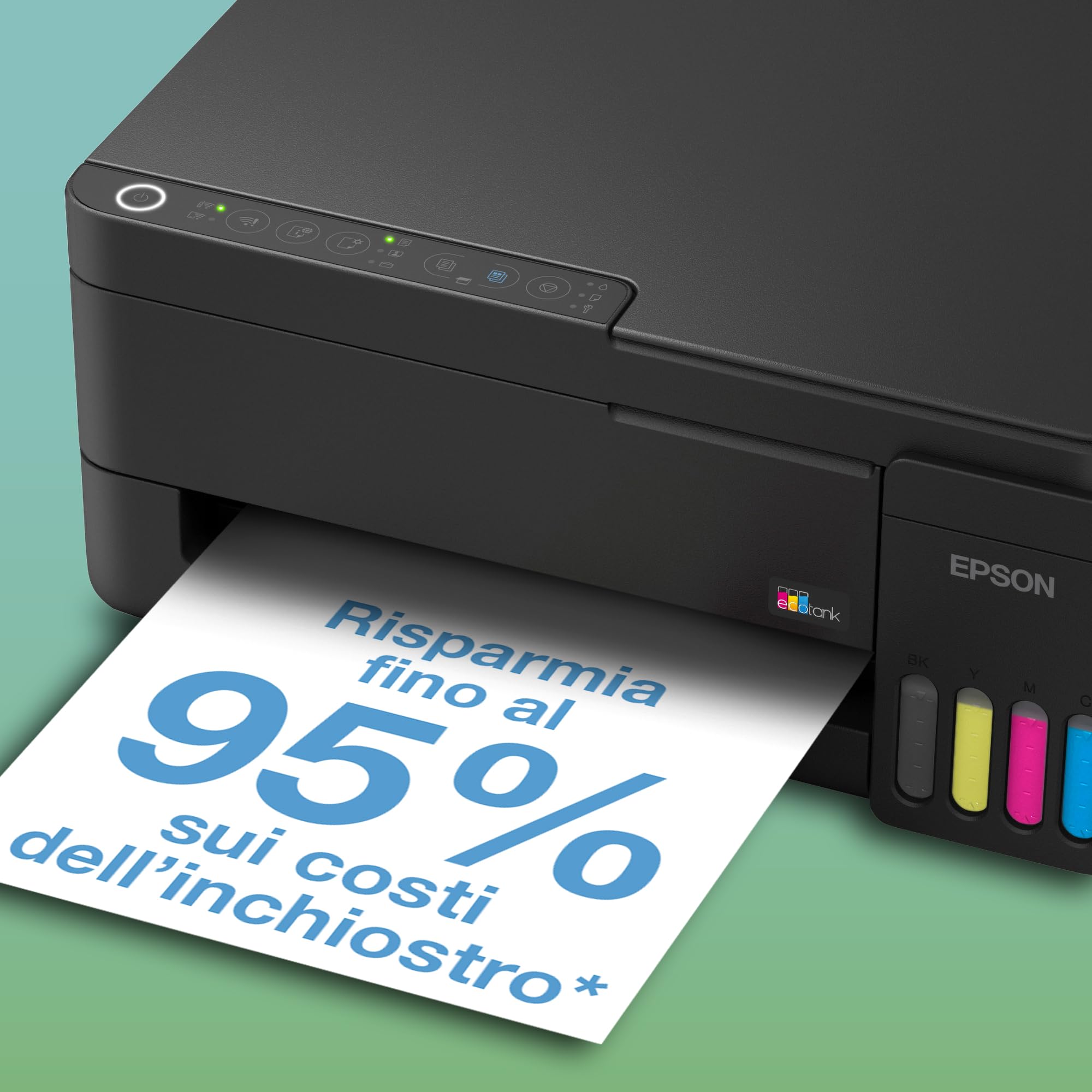 Epson EcoTank ET-2912 | Uso domestico intenso | Wi-Fi | A4 | Stampa, copia, scansione | Compatibile con AirPrint | Compatta | Fino a 3 anni di inchiostro inclusi