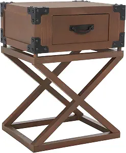 SAFAVIEH Home Collection Dunstan Sepia Accent Table with Drawer