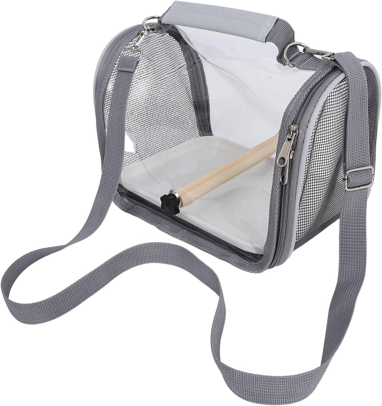 Abaodam Portable Small Bird Travel Carrier Cage with Wood Perch and Breathable Mesh, Lightweight Pet Bird Carry Bag for Parakeet Conure Budgie Outdoor Trips and Hiking