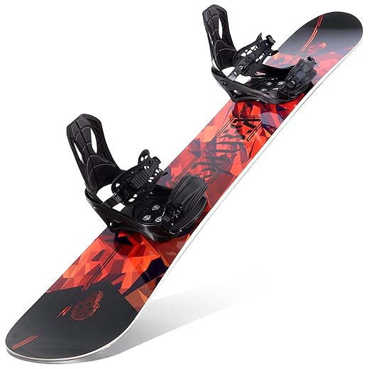STAUBER 133cm Summit Snowboard & Binding Package Sizes 128, 133, 138, 143, 148,153,158, 161- Best All Terrain, Twin Directional, Hybrid Profile - Adjustable Bindings - Designed for All Levels