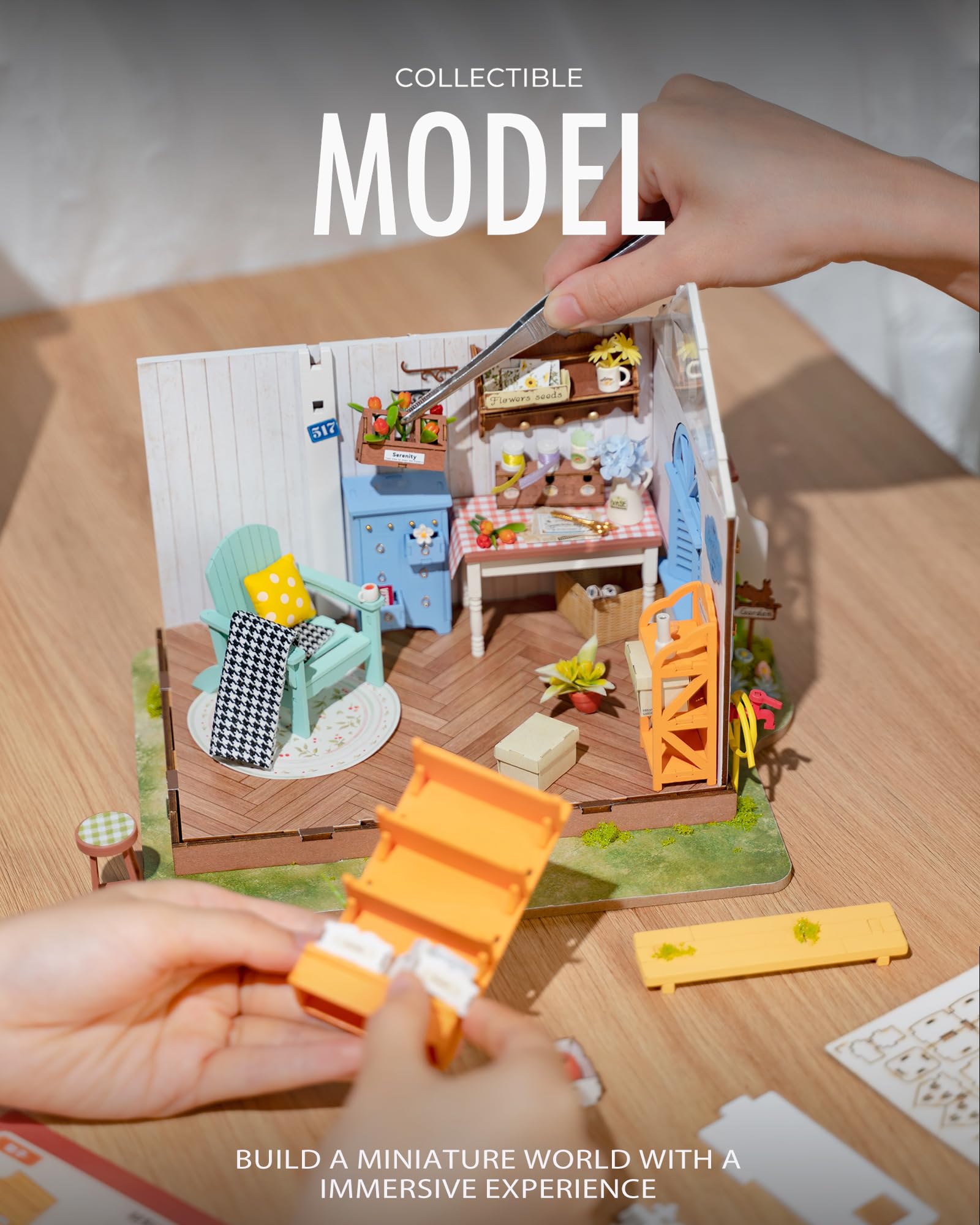 ROBOTIME Miniature Maison de Poupée, Maquette Maison a Construire, DIY Miniature House Adulte (Dreamy Garden House)