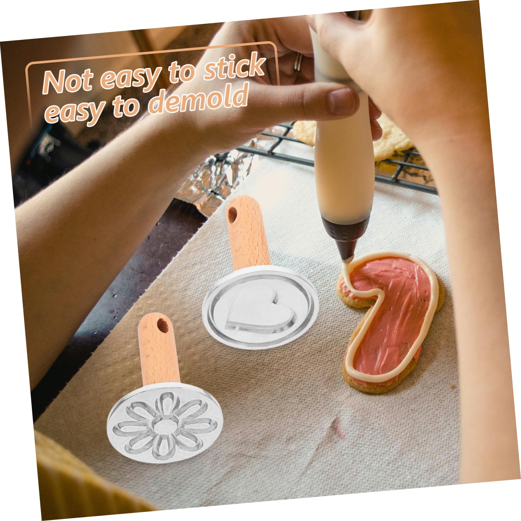 MAGICLULU 4 Set Di Timbri Per Biscotti Per Biscotti Riutilizzabili Forniture Per La Cottura Per Biscotti 3d Per Utensili Da Forno 2 Pezzi * 4