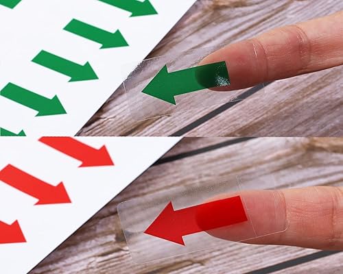 Miniatura 2 de 200 calcomanías direccionales de flecha de PVC para fijación de sellos, calcomanías adhesivas extraíbles, calcomanías adhesivas e instrucciones