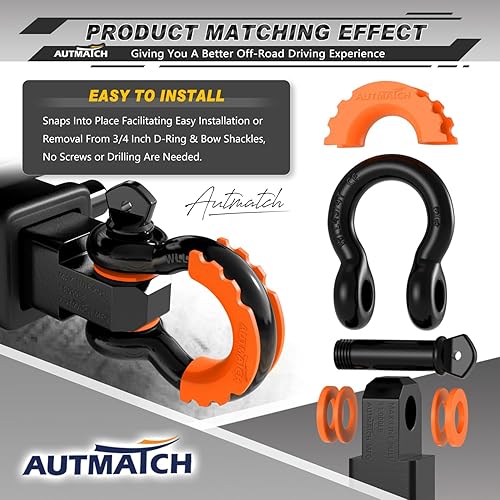 Vista 76 de AUTMATCH - Juego de 2 arandelas aislantes de grillete con anillo en D, 2 aislantes de grillete de goma y 4 arandelas para grillete de 3/4 pulgadas