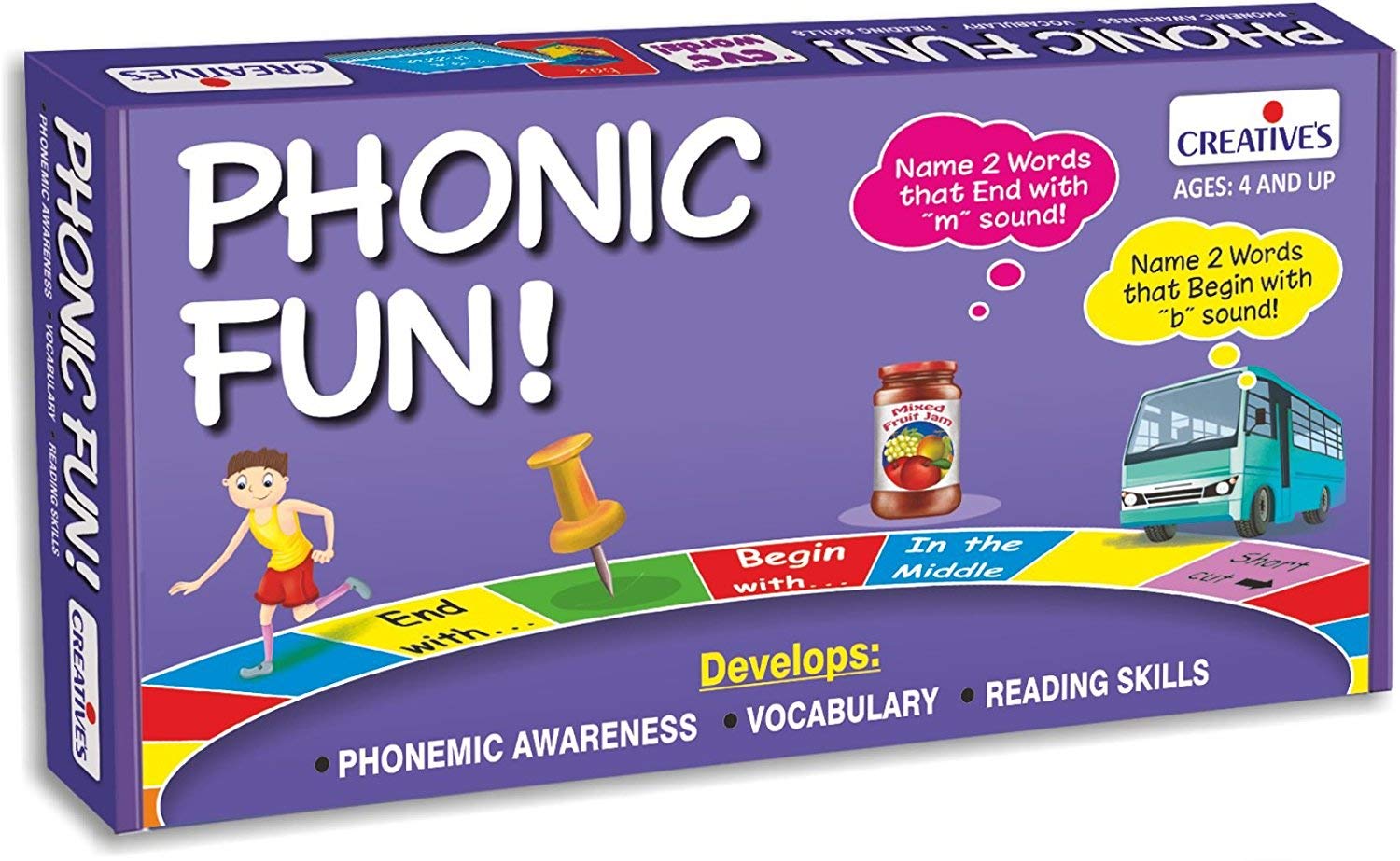 Creative's Phoncie Fun | Learning Board Game | Fun Ativity Game for Kids | Learning Meaning of New Words | Children Fun Board Games | Ages 4 & up