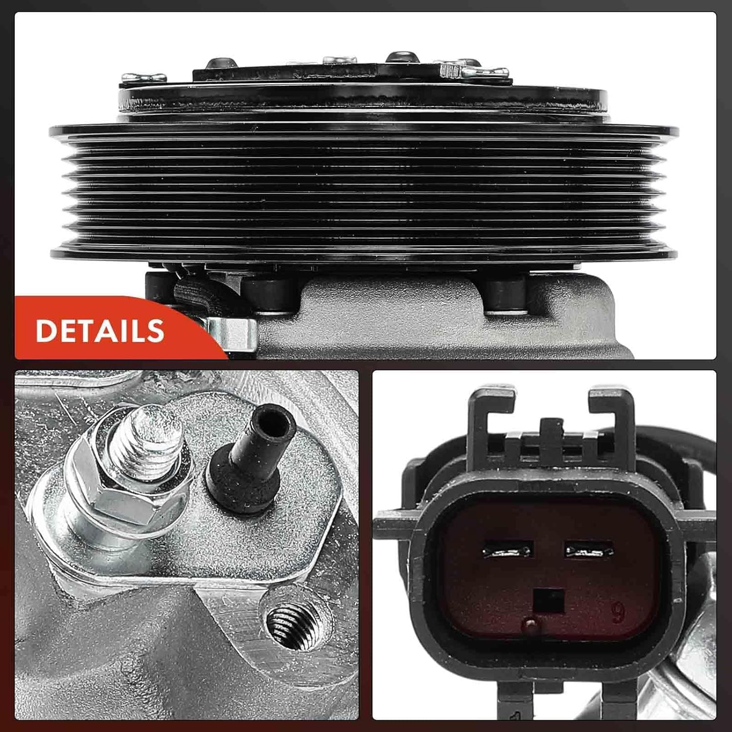 A-Premium Air Conditioner AC Compressor with Clutch Compatible with Dodge Ram 1500 2004-2007, Dakota 2004-2007 & Mitsubishi Raider 2006-2007, 3.7L 4.7L