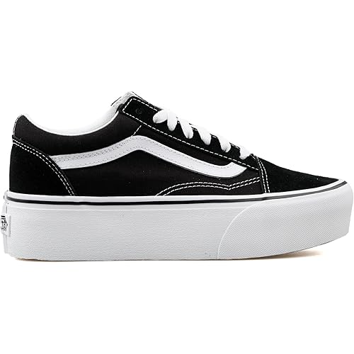 Vans Old Skool Stac Suede Unisex Shoes Size 7, Color: Suede/Canvas Black/True White