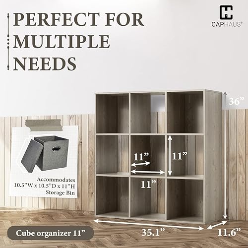 Miniatura 33 de Fencer Wire Estante organizador de almacenamiento de cubos de 11 pulgadas con parte posterior, con borde exterior, divisor de estantes de gris