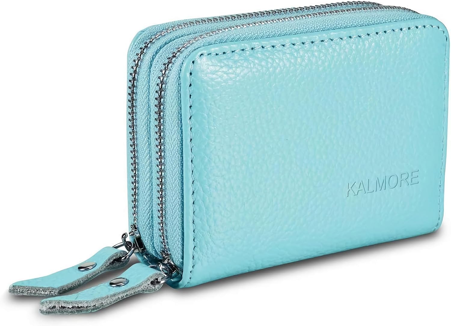 KALMORE Women's Genuine Leather RFID Secure Spacious Cute Zipper Card Wallet Small Purse