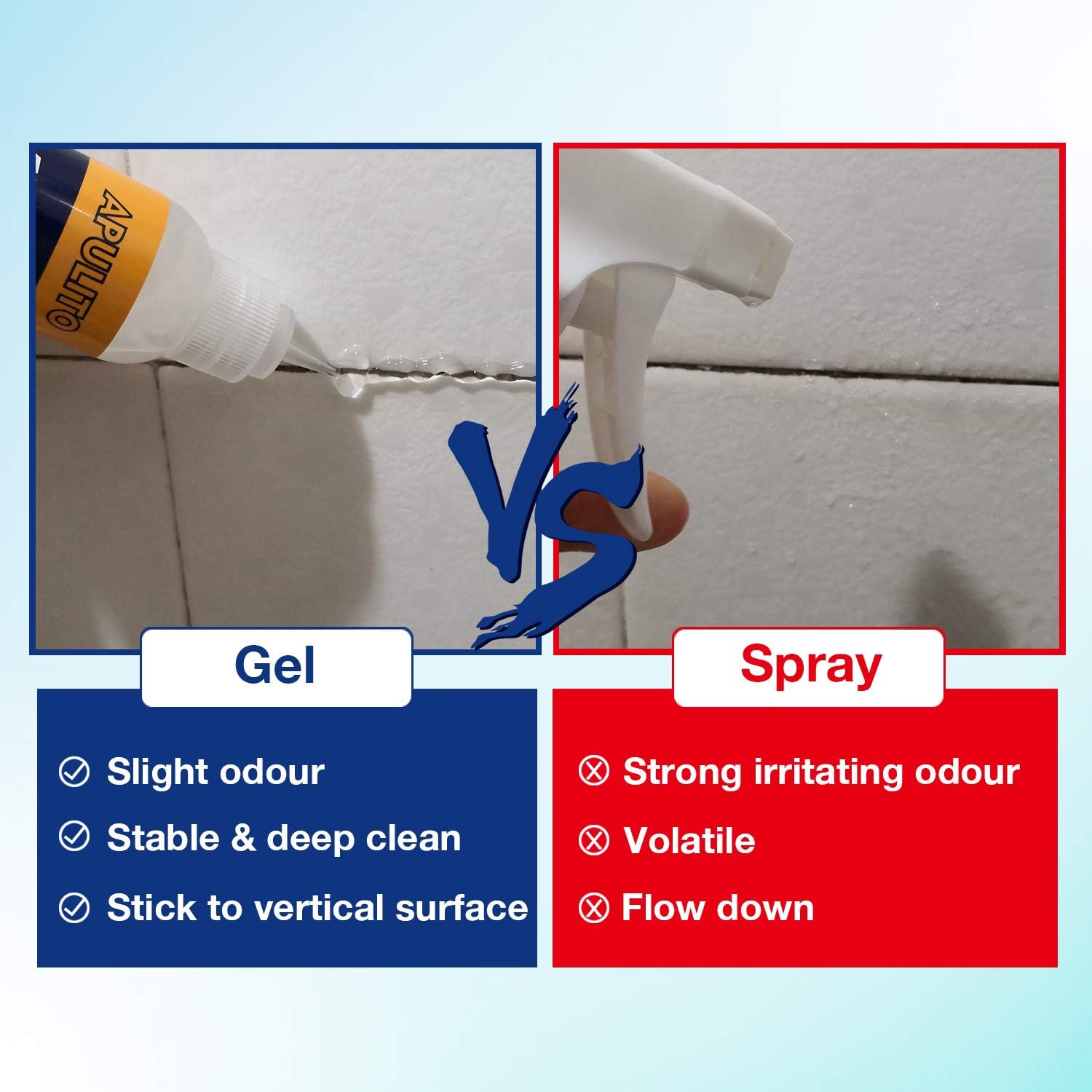 APULITO Black Mold Stain Remover Household Cleaner for Tiles Bathroom Bathtub Cleaning Grout Showers 3 Pack : Health & Household