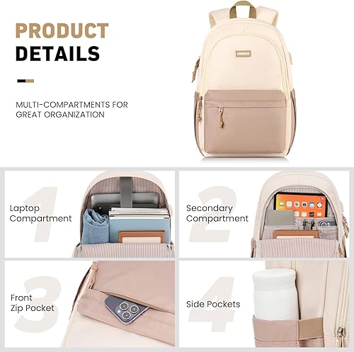 Miniatura 2 de Mochila escolar para adolescentes y niñas, bonita mochila para estudiantes, bolsa para laptop, mochilas universitarias estéticas para mujeres,