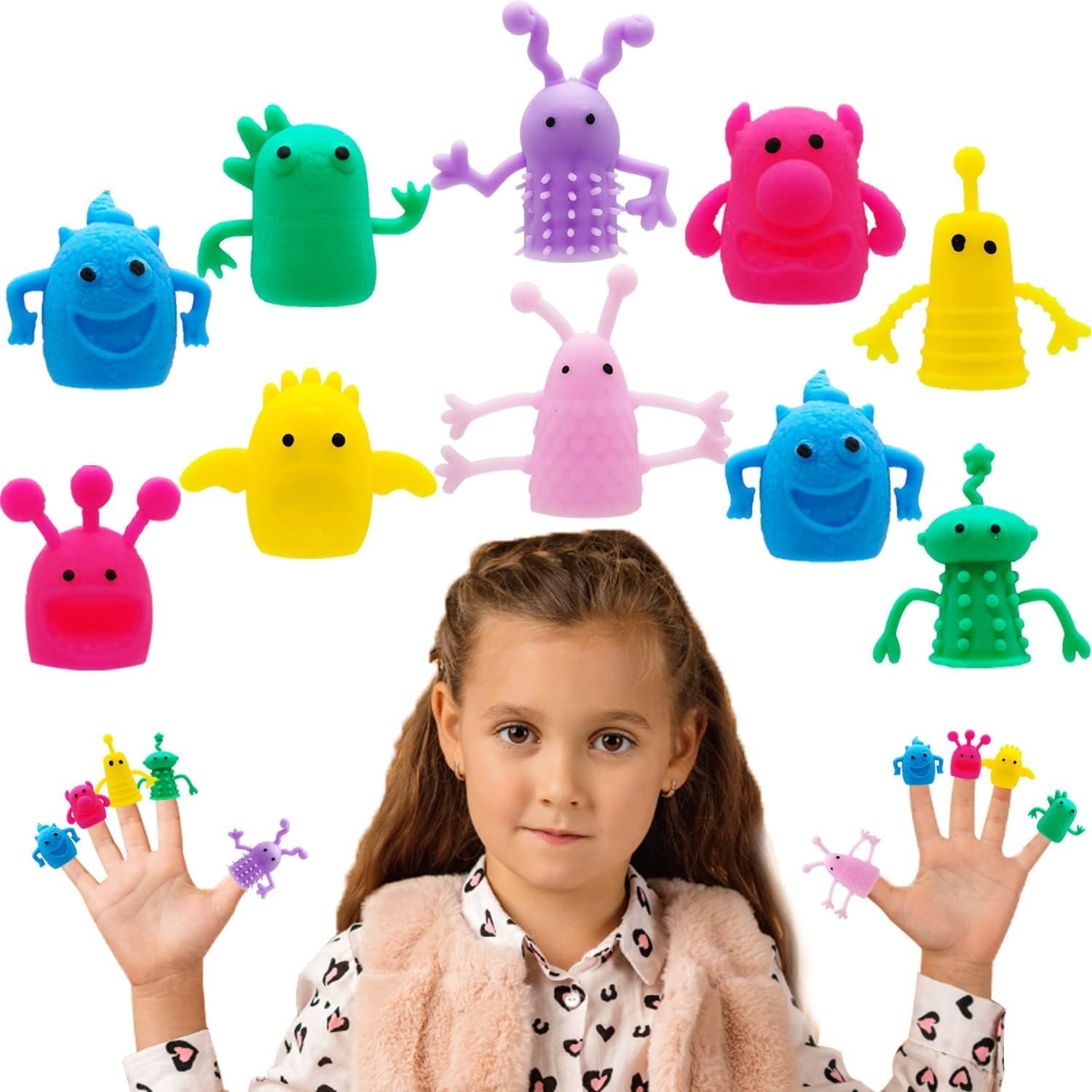 20pcs Bambole da Dito, Burattini a Dito, Marionette da Dito per Bambini, Mostro Occhio Marionette da Dito, Perfetto per Halloween. Festa di Cosplay, Festa di Pasqua