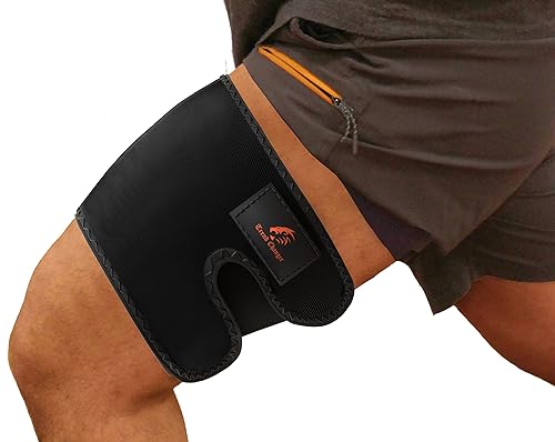 Soporte para muslos cuádriceps de soporte para isquiotibiales, manga de compresión de neopreno transpirable antideslizante para músculos de la ingle