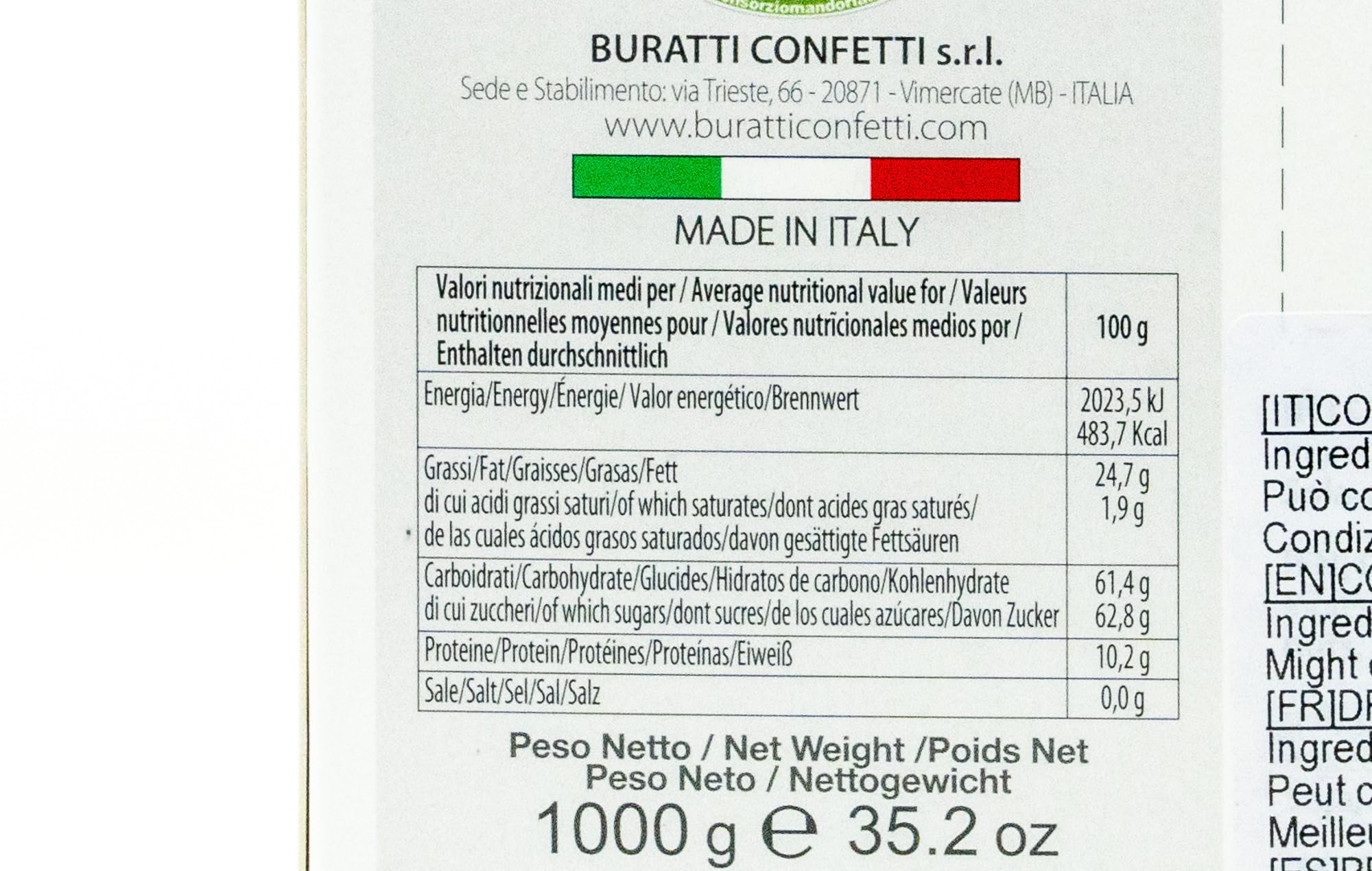 Buratti Confetti Avola Almendras Rosa 1000 g