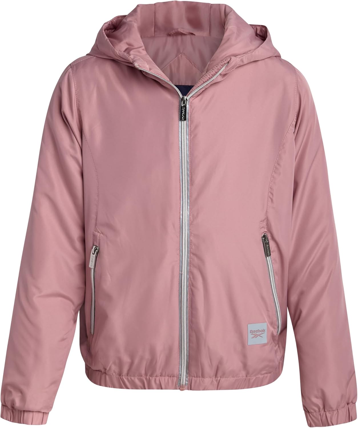 Reebok Girls Windbreaker Jacket - Lightweight Wind and Water Resistant Insulated Girls Jacket with Storm Cuff Sleeves & Hood - Image 2