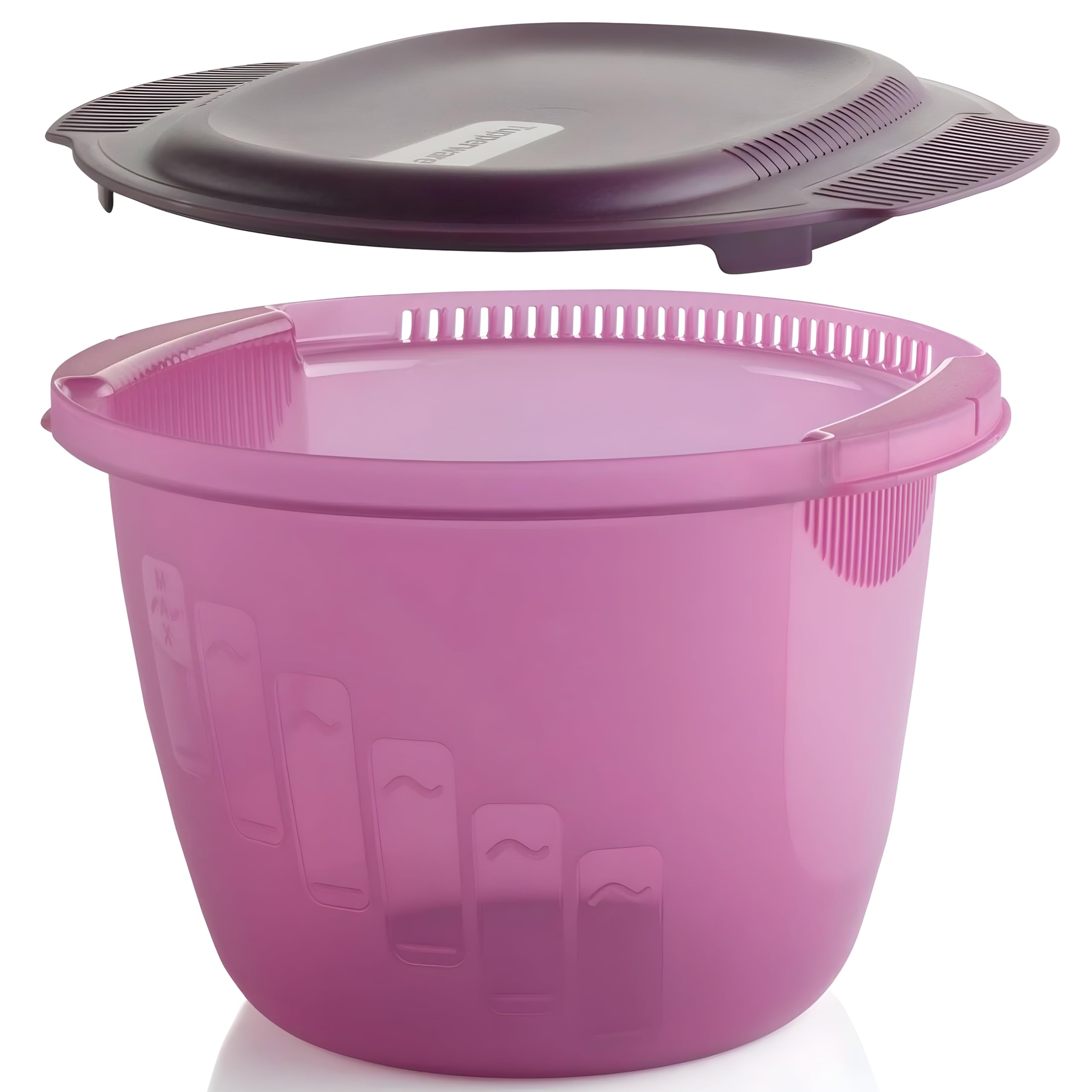 Tupperware Cuiseur à Pâtes Rond Micro-Ondes - Cuisson Égouttage et Service Sans Casserole - Multifonctions Compatible Lave-Vaisselle - Plastique - 22,3x16,7x23,8 cm - Idéal Famille Maison