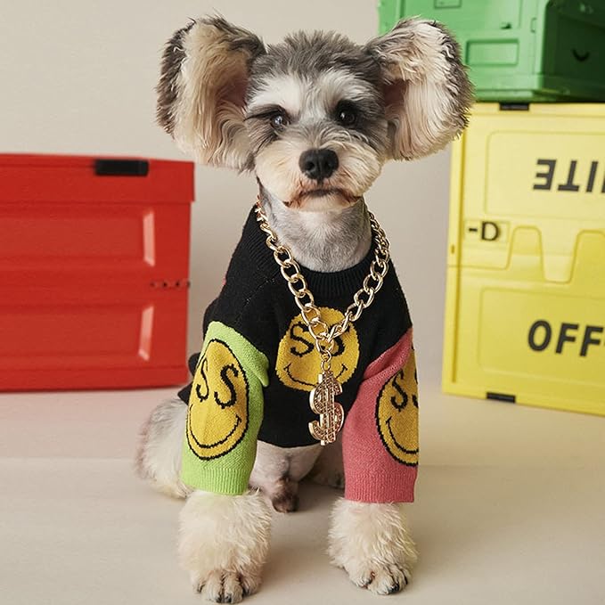 Sombrero de Copa Formal para Mascotas con Cadena, 2 Piezas, Negro y Dorado miniatura 4