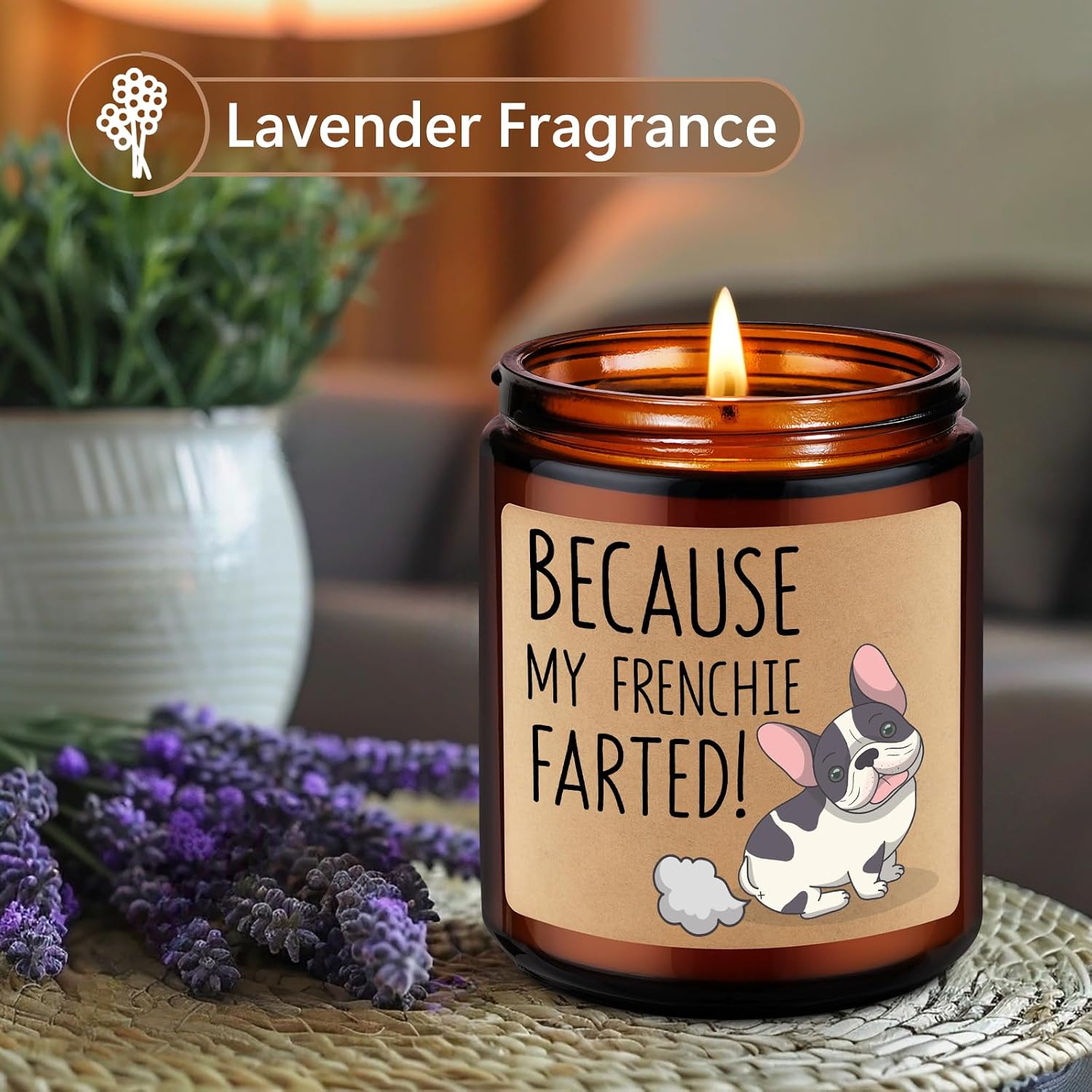 LEADO Candle, Frenchie Gifts for Women, Men, Bulldog Gifts for Frenchie Mom