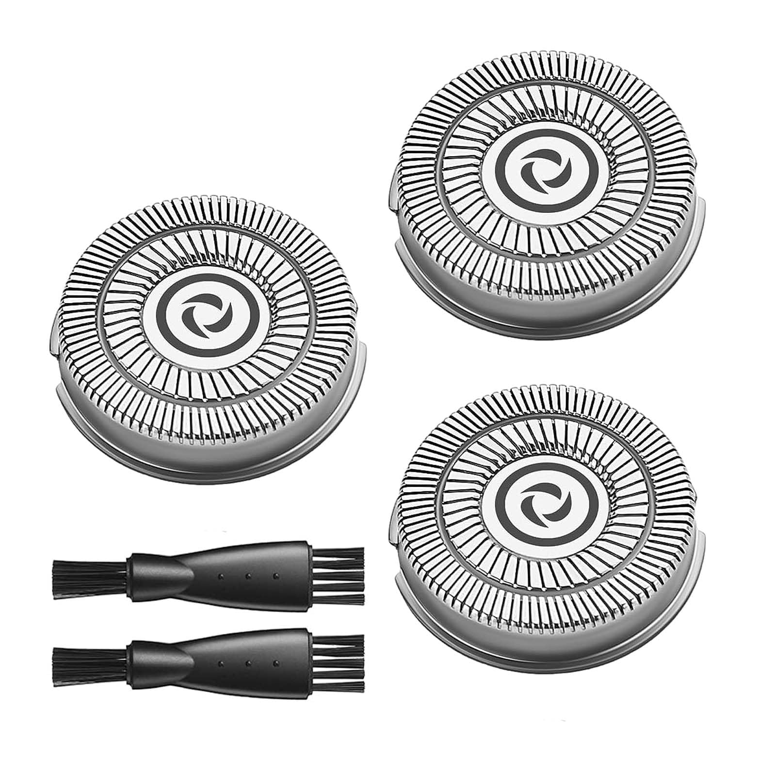 uijino Electric Razor Blades Replacement for Pritech Electric Shaver rsm-1505 Replacement Heads, 3 Replacement Blades(Blades Only), 2 Cleaning Brush