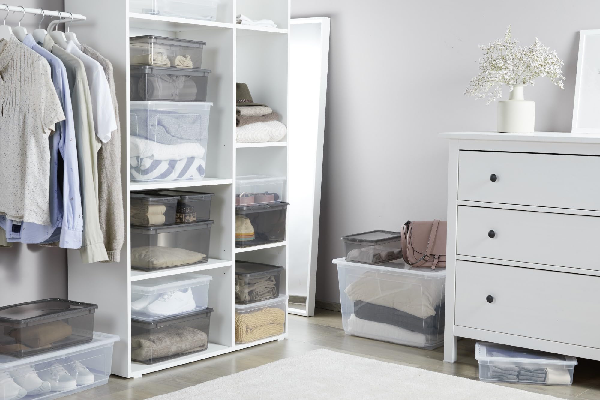 keeeper bea 4x Aufbewahrungsbox mit Air Control System, 39 x 26,5 x 14 cm, 11 l, Transparent
