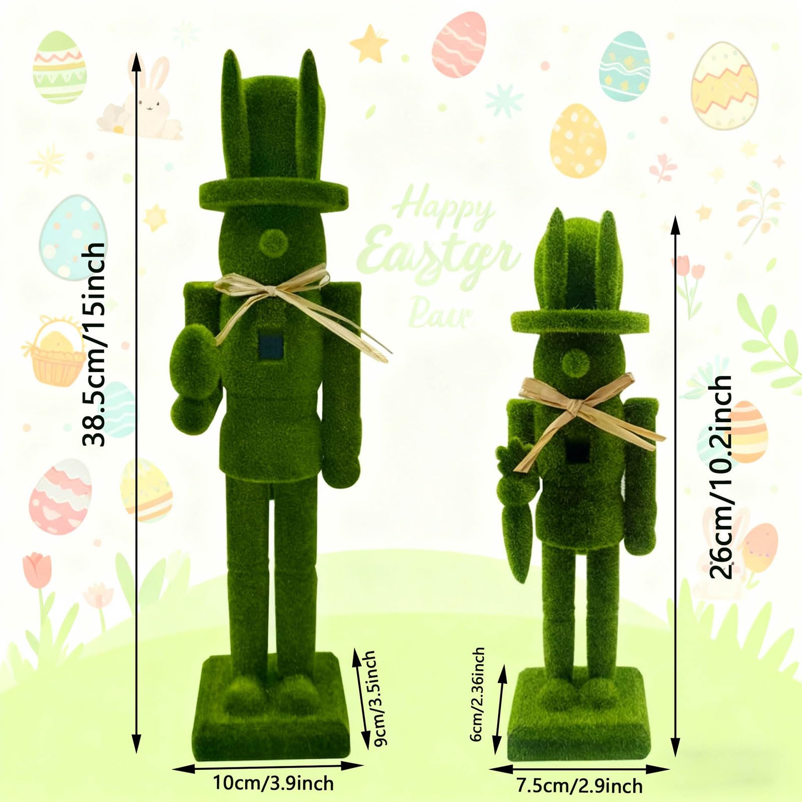 Hasen Nussknacker Dekorationen, Kaninchen Figur, Osterdekoration für den Innenbereich für den Frühling, Heimdekoration, Osterhasen Figur