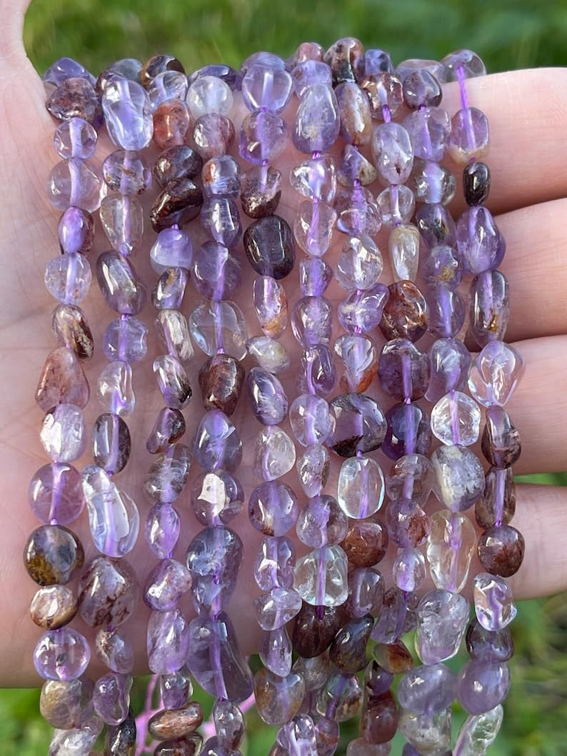 Perles de quartz naturel violet fantôme 6mm pour concevoir un cadeau unique