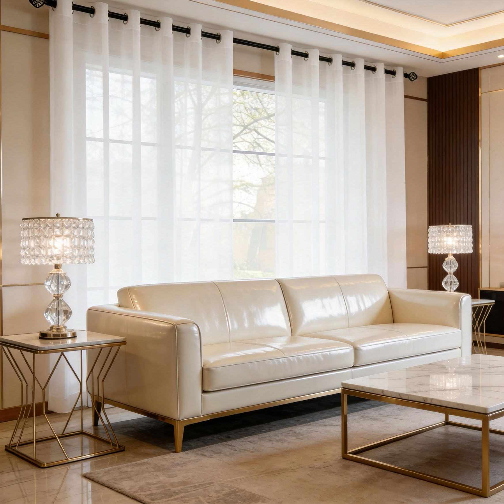 Cortinas modernas de filtrado de luz traslúcidas que no se arrugan para salón