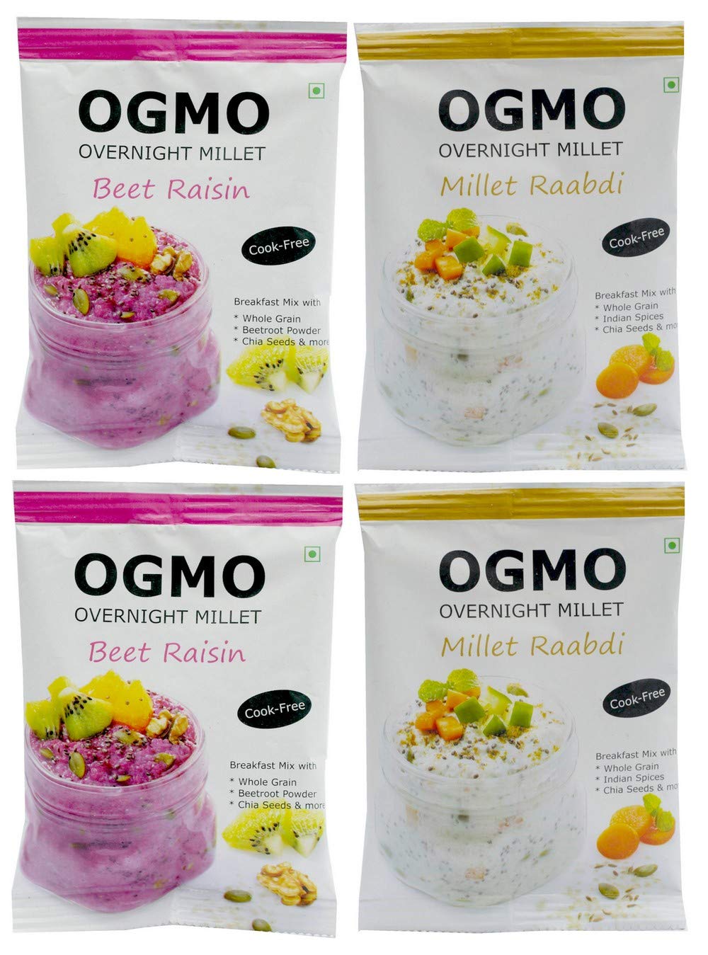 OGMO Overnight Millet Raabdi and Beet Raisin Combo Breakfast Mix