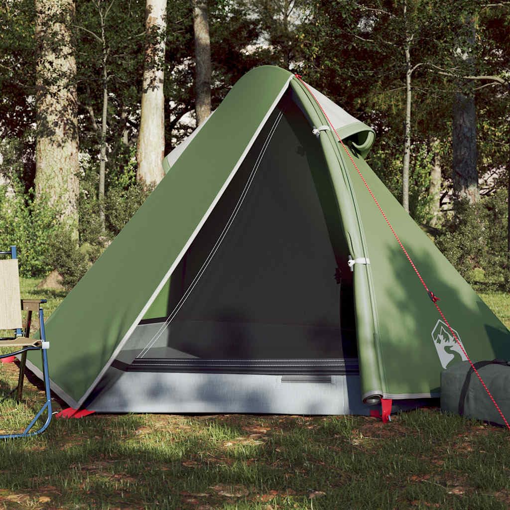 Kuppel-Campingzelt für Personen, Grün, Wasserdicht, T Polyester mit PU-Beschichtung, x x cm, Leichtes Outdoor-Zelt